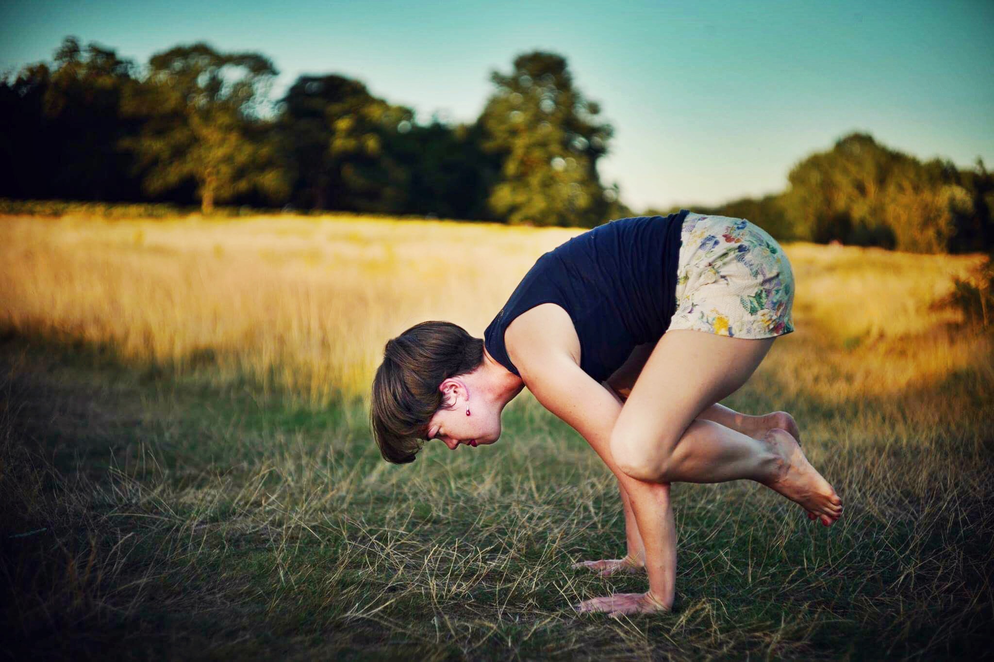 Crow yoga posture